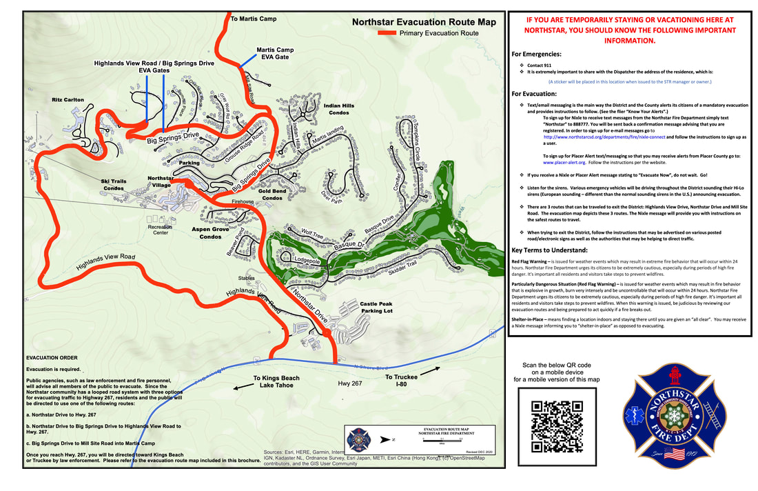 Northstar Evacuation Route Map – Click to download PDF version